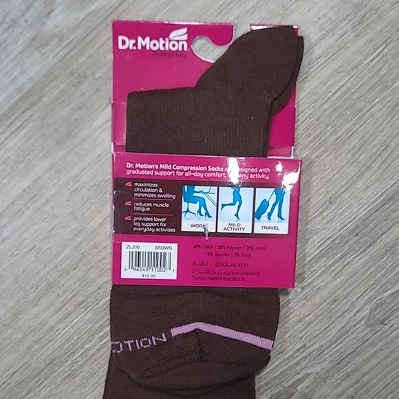 Nwt Compression Socks W9-11 Brown - Picture 3 of 5